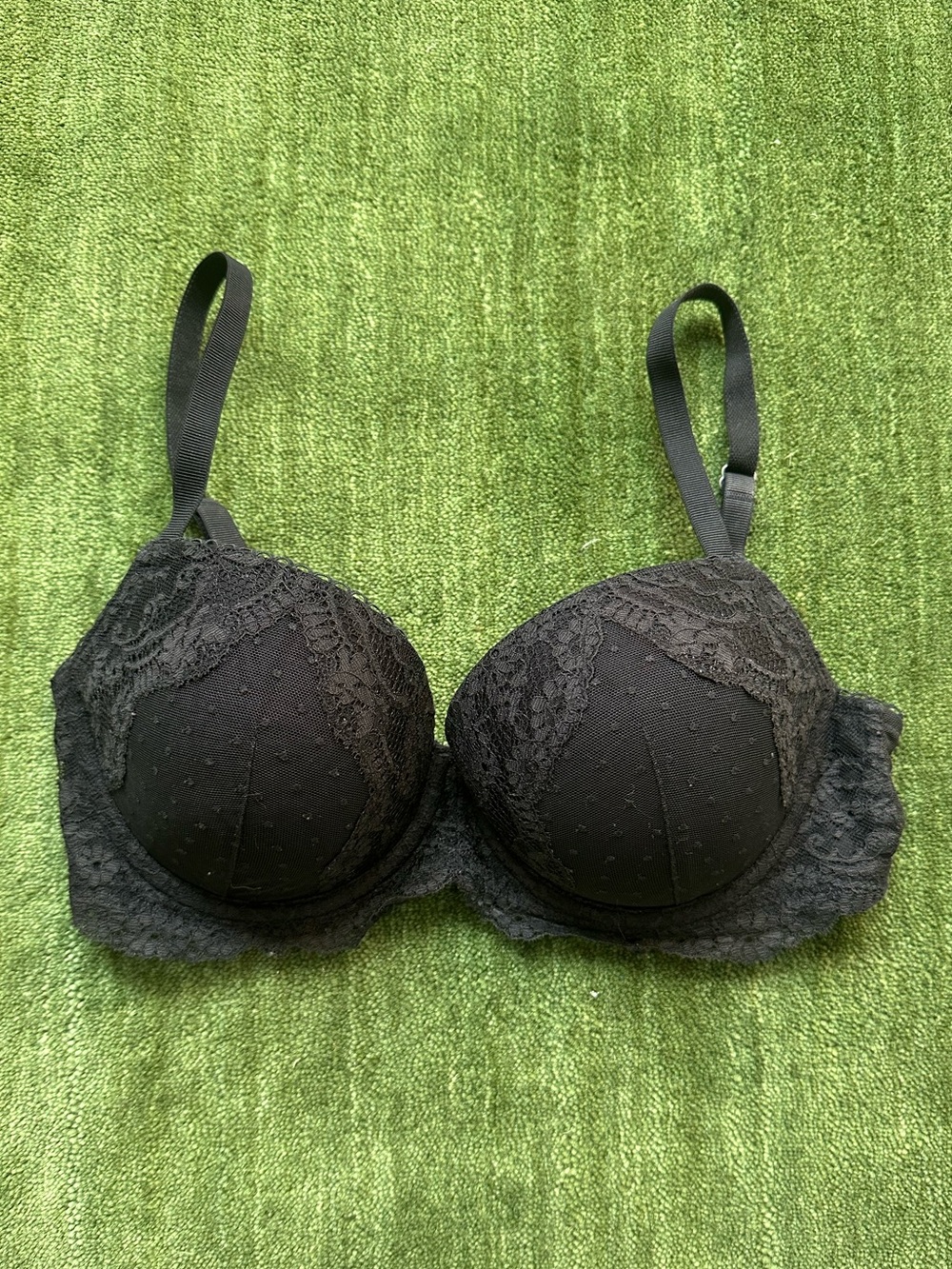 Victoria Secret Dream Angels Demi Lined Black Lace Bra